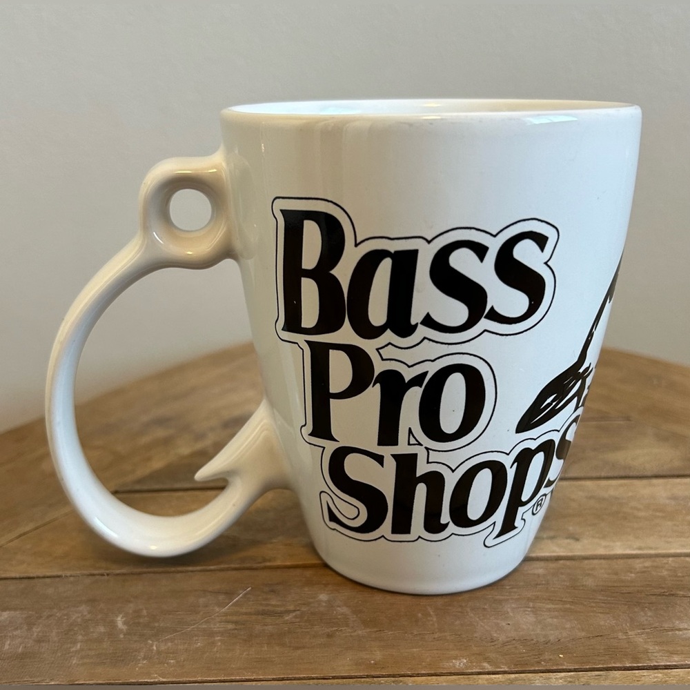 Bass Pro Shops Oversized Mug Fishing Hook White Coffee Cup
